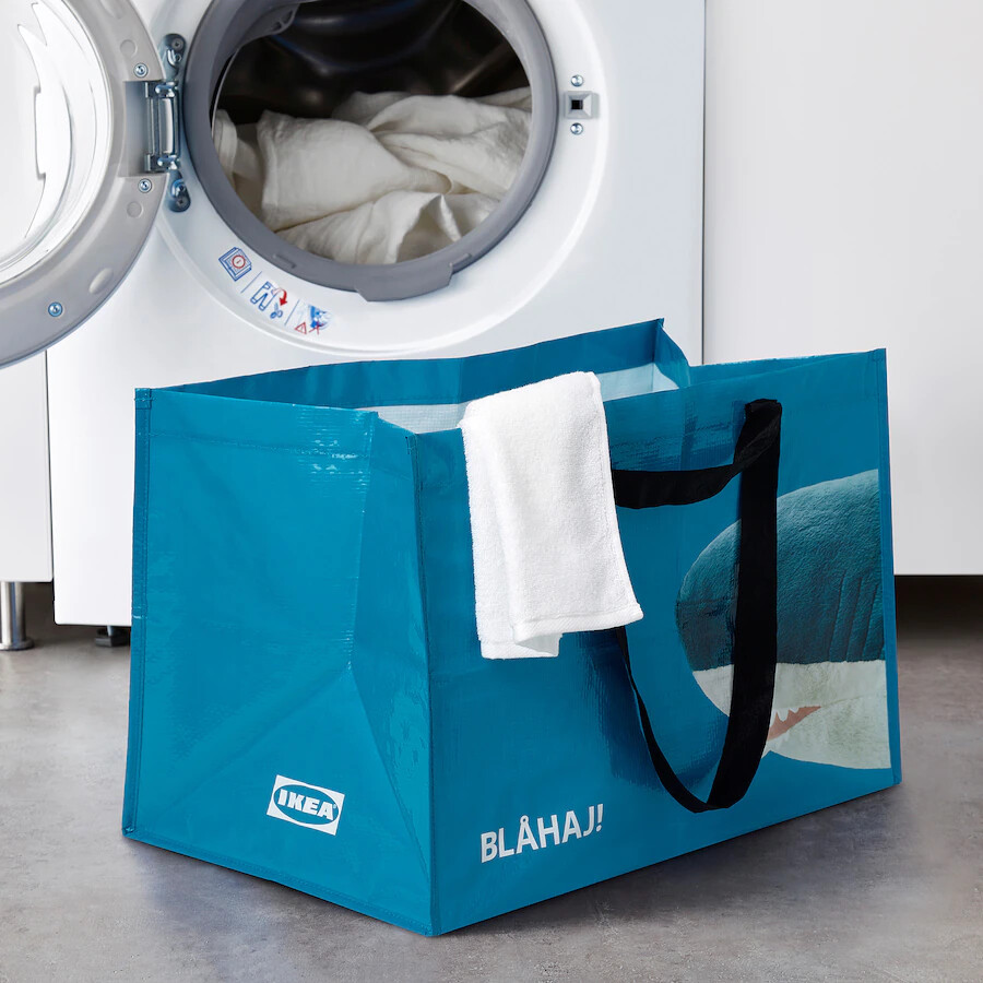 IKEA Thailand Official RUMPLING Large Blue Blåhaj Shark Carrier Reusable Bag