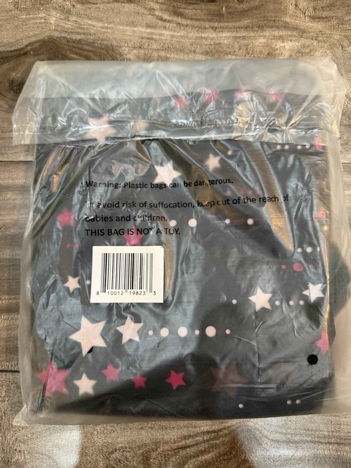kate spade new york Foldable Polyester Tote Star Pattern Black Pink White