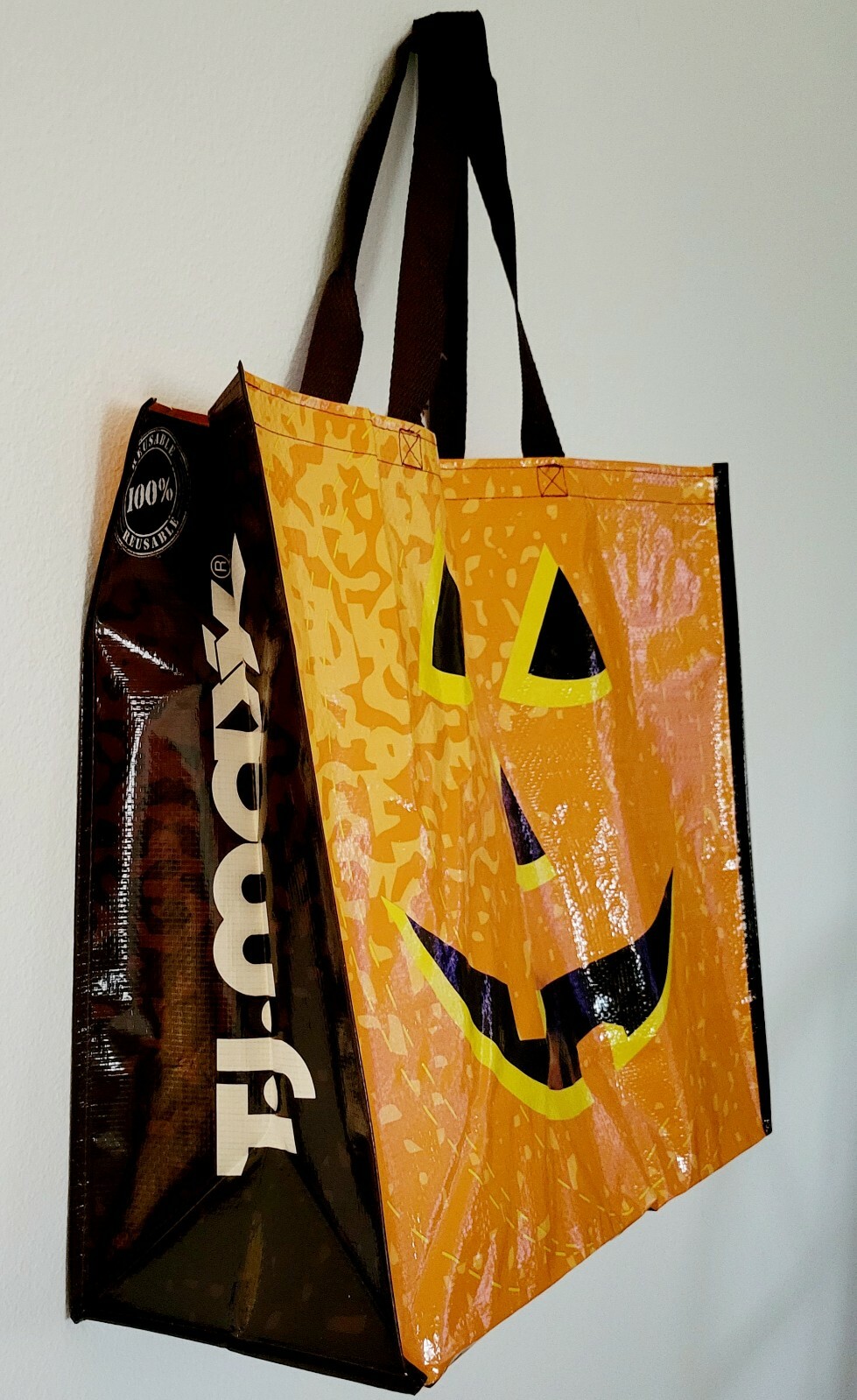 Shopping Large Bag Pumpkin Trick or Treat Reusable Tote Fall NEW TJMaxx