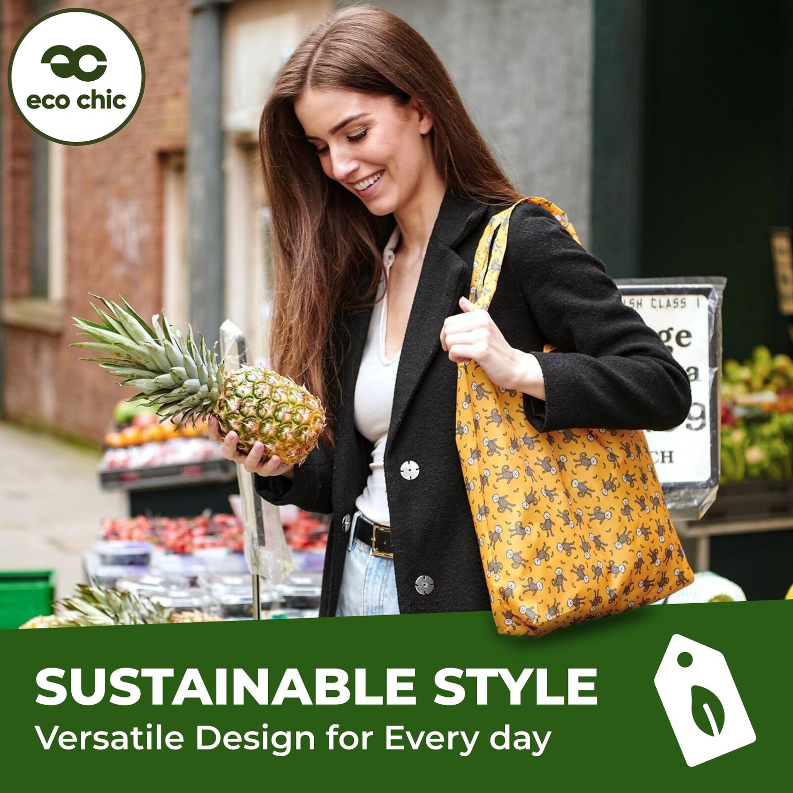 Foldable Reusable Grocery Bags Lightweight Waterproof Packable