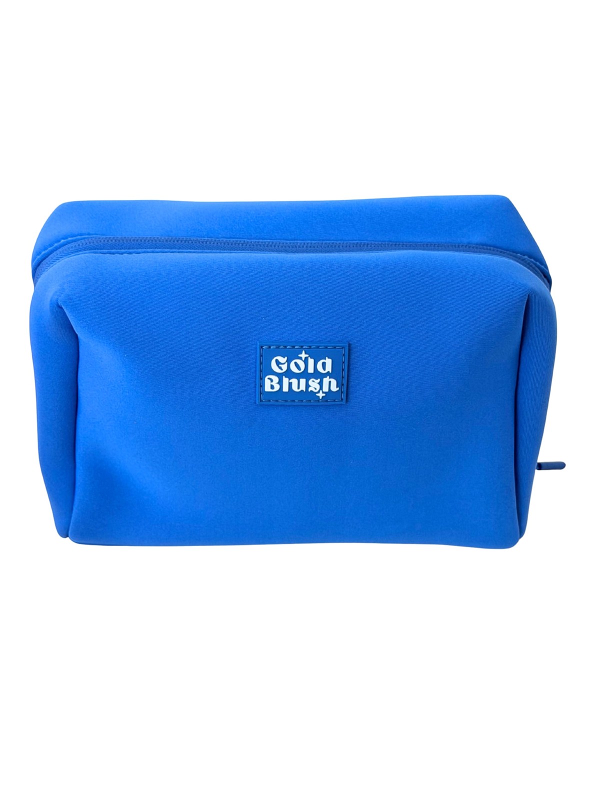 Gold Blush Neoprene Cosmetic Bag, Toiletries Electric Blue