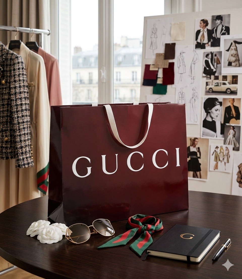 Gucci Large Burgundy Glossy Shopping Bag White Rope Handles Authentic 19”x14”x6”