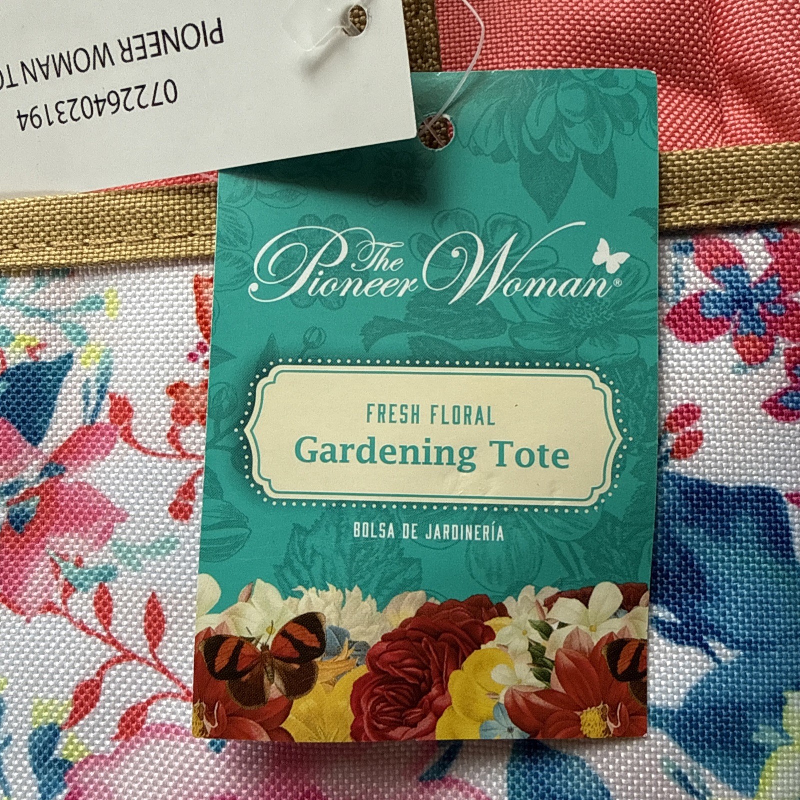 The Pioneer Woman Fresh Floral Garden Tote Bag w/ Pockets for Storing Essentials