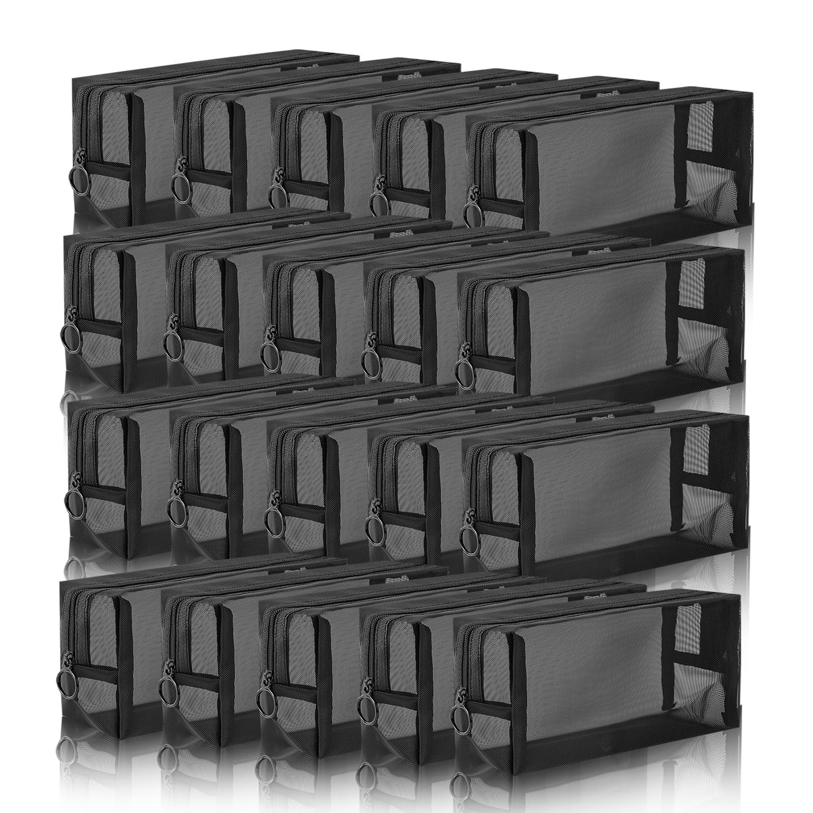 Unoutur 20-Piece Mesh Pouch Set – 7.0 inch*4.0 inch*2.4 inch, Cubic-Black