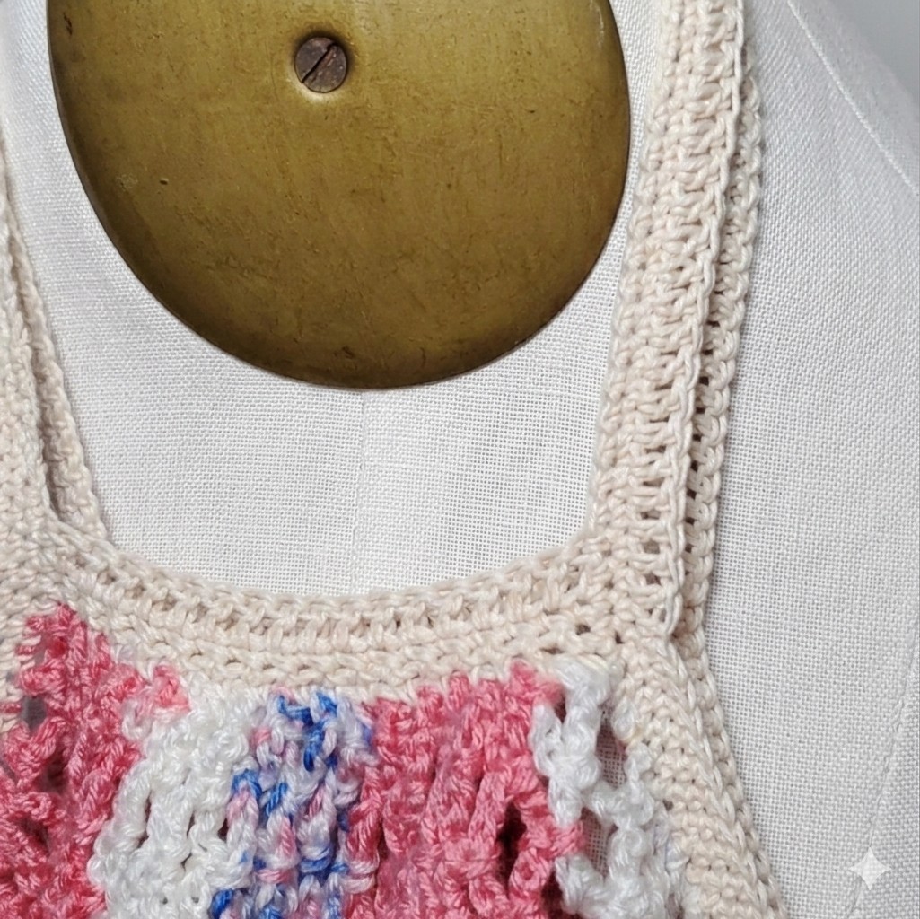 Farmers Market Bag Pink Handmade Crochet French Net Sack Cotton Grocery Beach