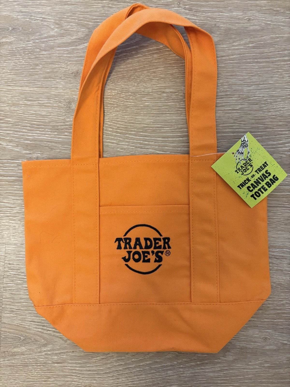 Trader Joe’s Crew Orange Mini Canvas Tote Bag New
