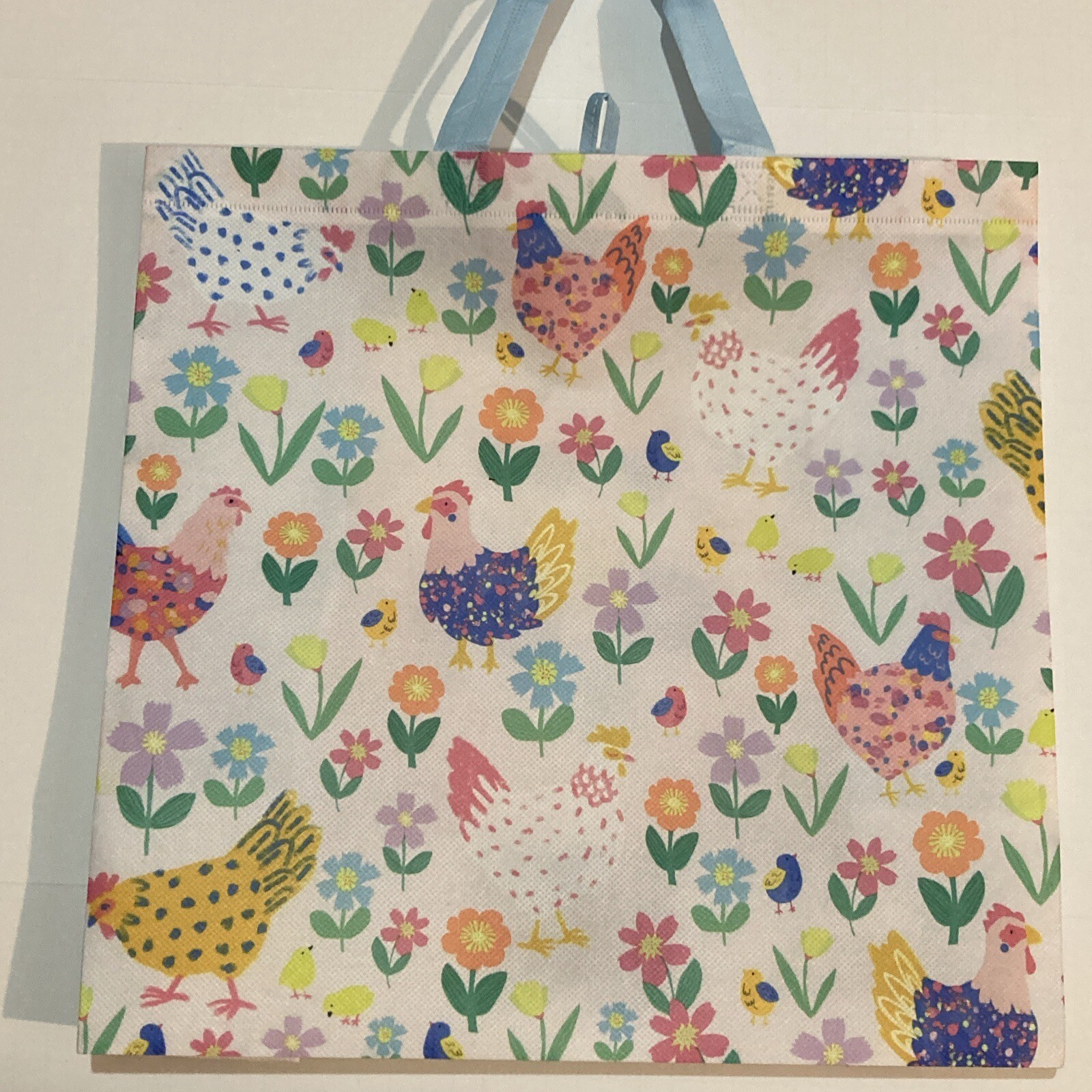 Tesco Chicken Flower Tote Bag Hen Rooster Chick White Pink Tulip Dot 2023 New