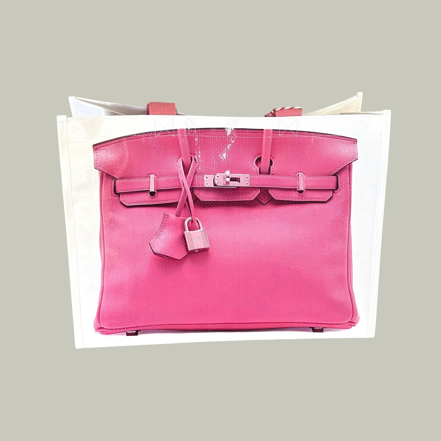 Pink: Luxe Inspired Reusable Tote, Polypropylene, Medium Size: 16″ x 12″ x 8″
