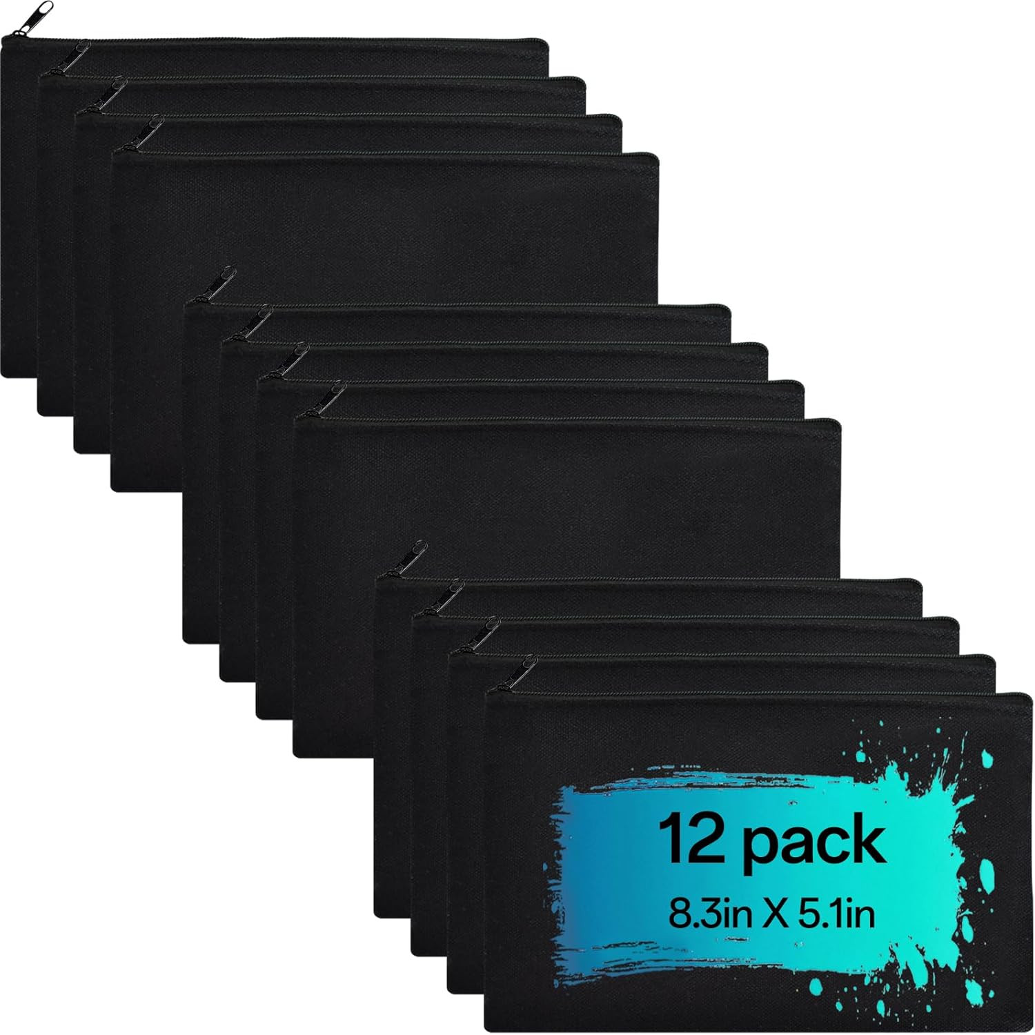 Canvas Zipper Pouch Bulk – 8.3 X 5 Inches Cotton Canvas Pouches with Zipper, Can