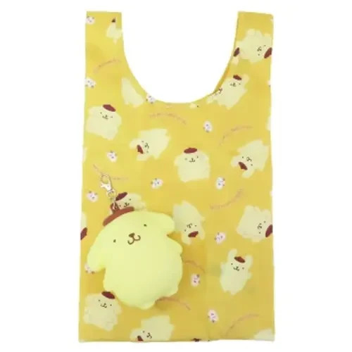 Sanrio Pompompurin Eco Shopping Bag with Pouch 10in x 5in x 18in