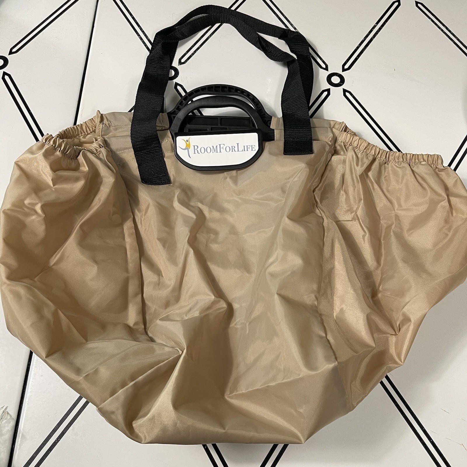 Reusable Grocery Shopping Bags Lot of 3 Beige Foldable Large