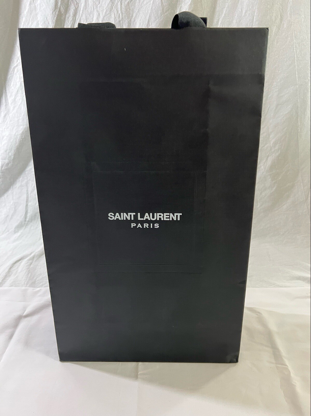 Authentic Saint Laurent Paper Shopping Bag Reusable Black 20.5″ x 12.5″ x 6″