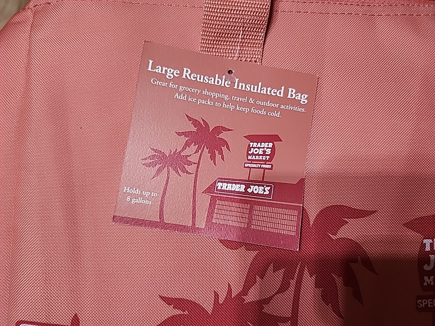 Trader Joe’s Large Peach🍑 Insulated Tote! NEW 2025 COLOR – FREE SHIPPING