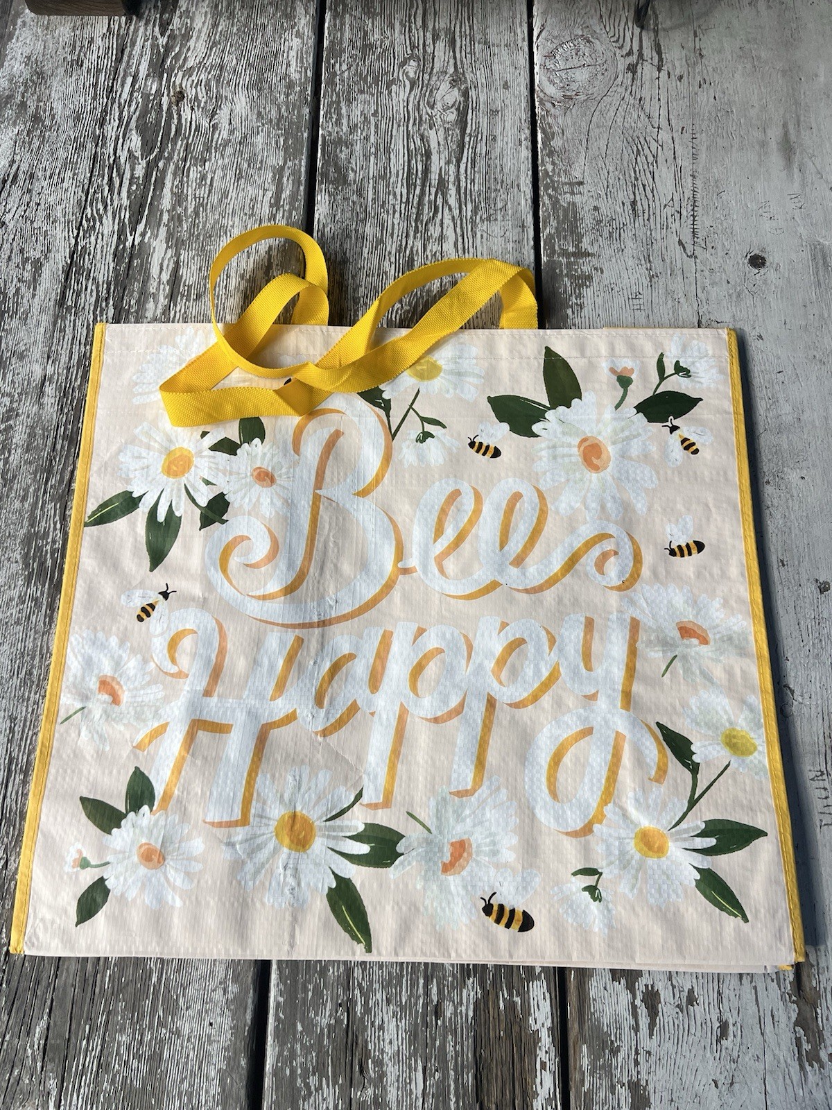Bee HAPPY Large Reusable Shopping Bag TJ Maxx Eco Friendly Tote Bag Bee 🐝