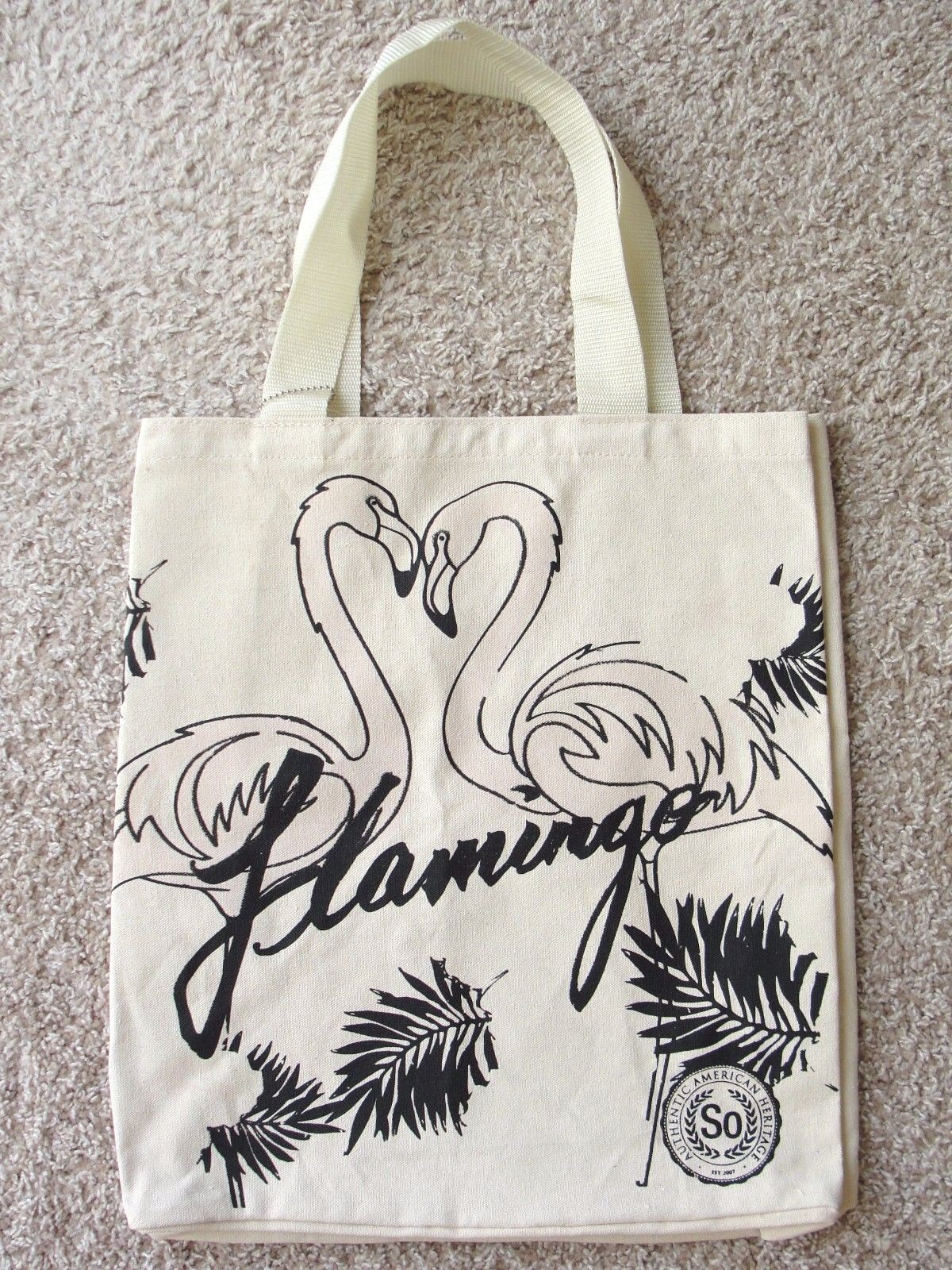 UV Color Change FLAMINGO Love 16.5″H x 16″W x5.5″D Tote Bag w/ Popsicle Keychain