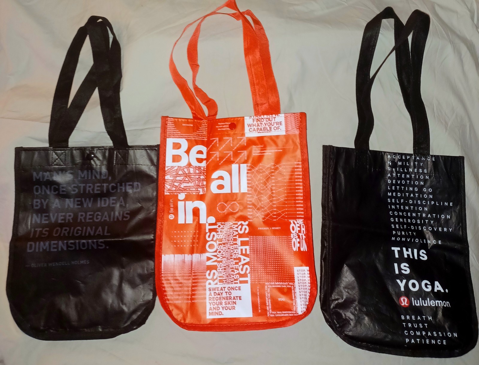 Lululemon Bag Lot of 19 Reusable Tote Small/Large Eco Friendly Sustainable Rare