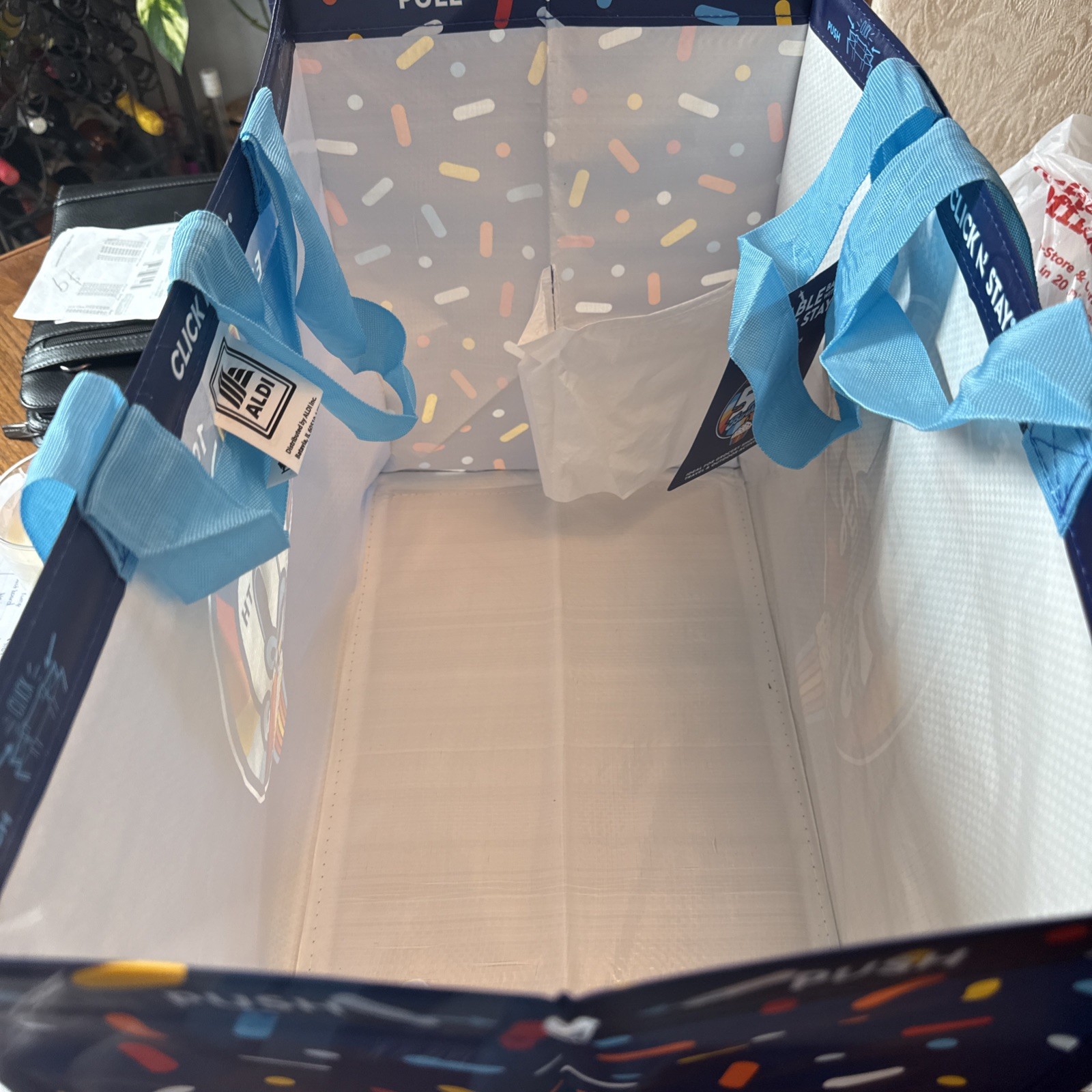 ALDI 50th Birthday Anniversary Reusable Shopping Tote Bag Click N Stay NEW XL