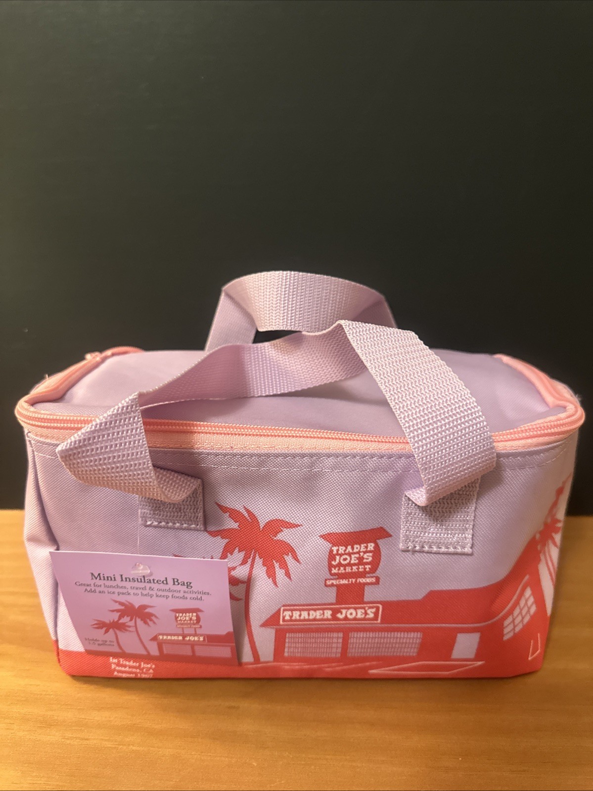 NEW! Trader Joe’s Mini Insulated Tote Summer Collection Lavendar & Pink & Red