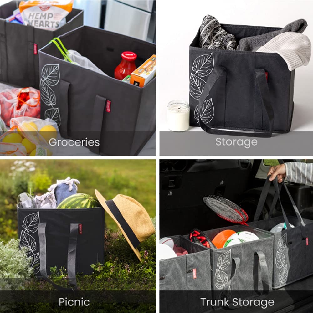 PLANET E Reusable Shopping Bags, Heavy Duty Foldable Grocery Bags with Handle…