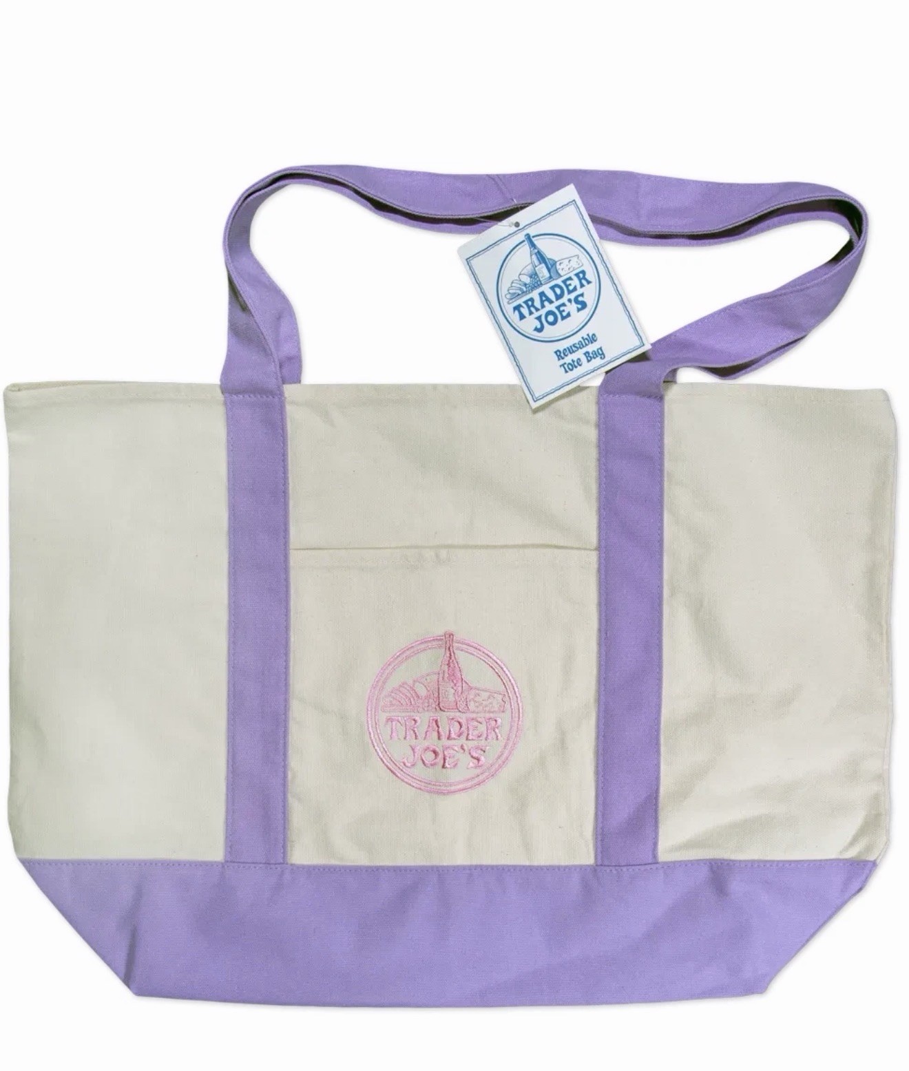 Combo of Trader Joe’s Large Lavender Tote + Cheese Tote Bag
