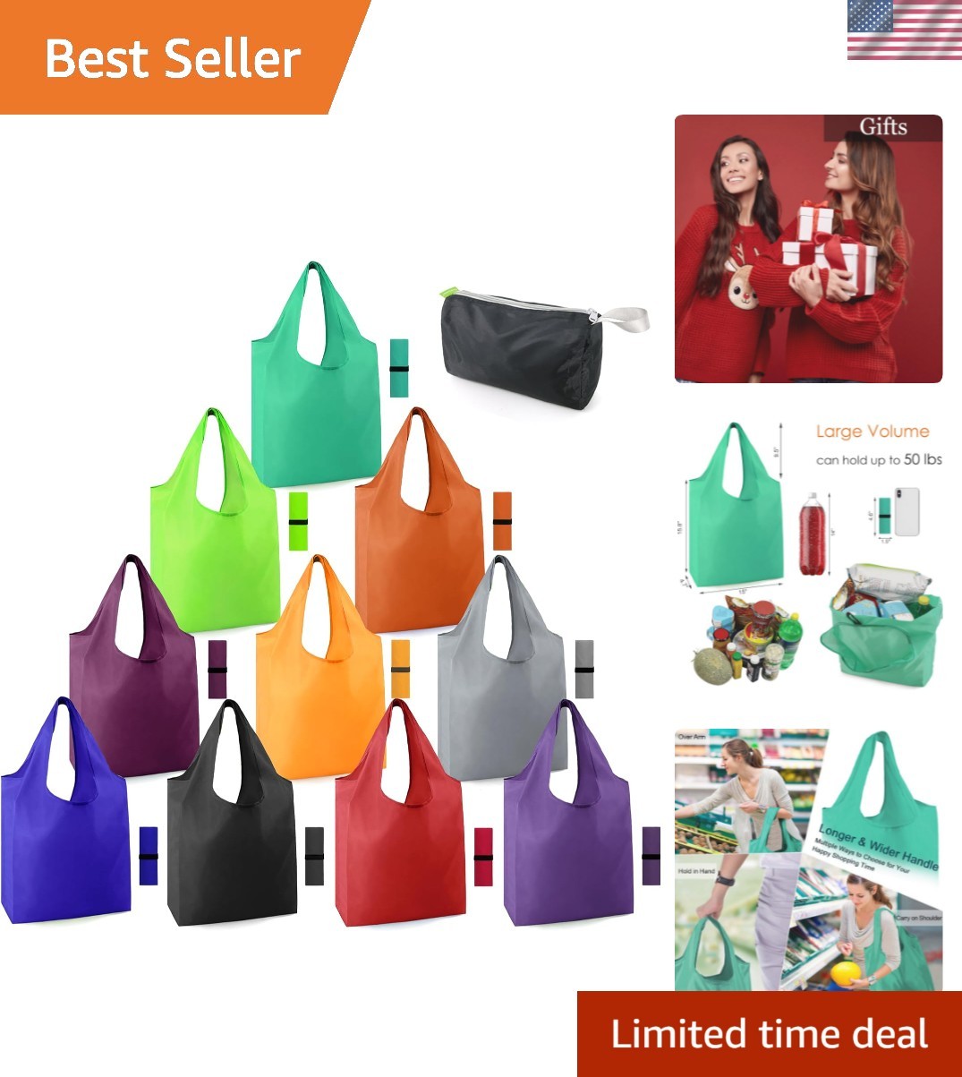 Reusable-Grocery-Bags-Foldable-Machine-Washable-Reusable-Shopping-Bags-Bulk C…