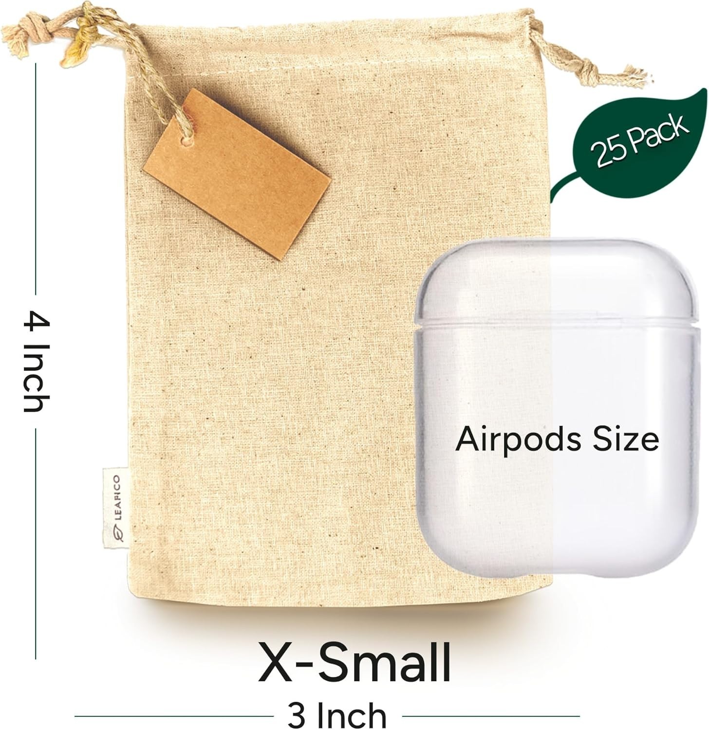 Elegant Reusable Cotton Gift Bags – X-Small 3×4 – 25 Pack Drawstring Pouches