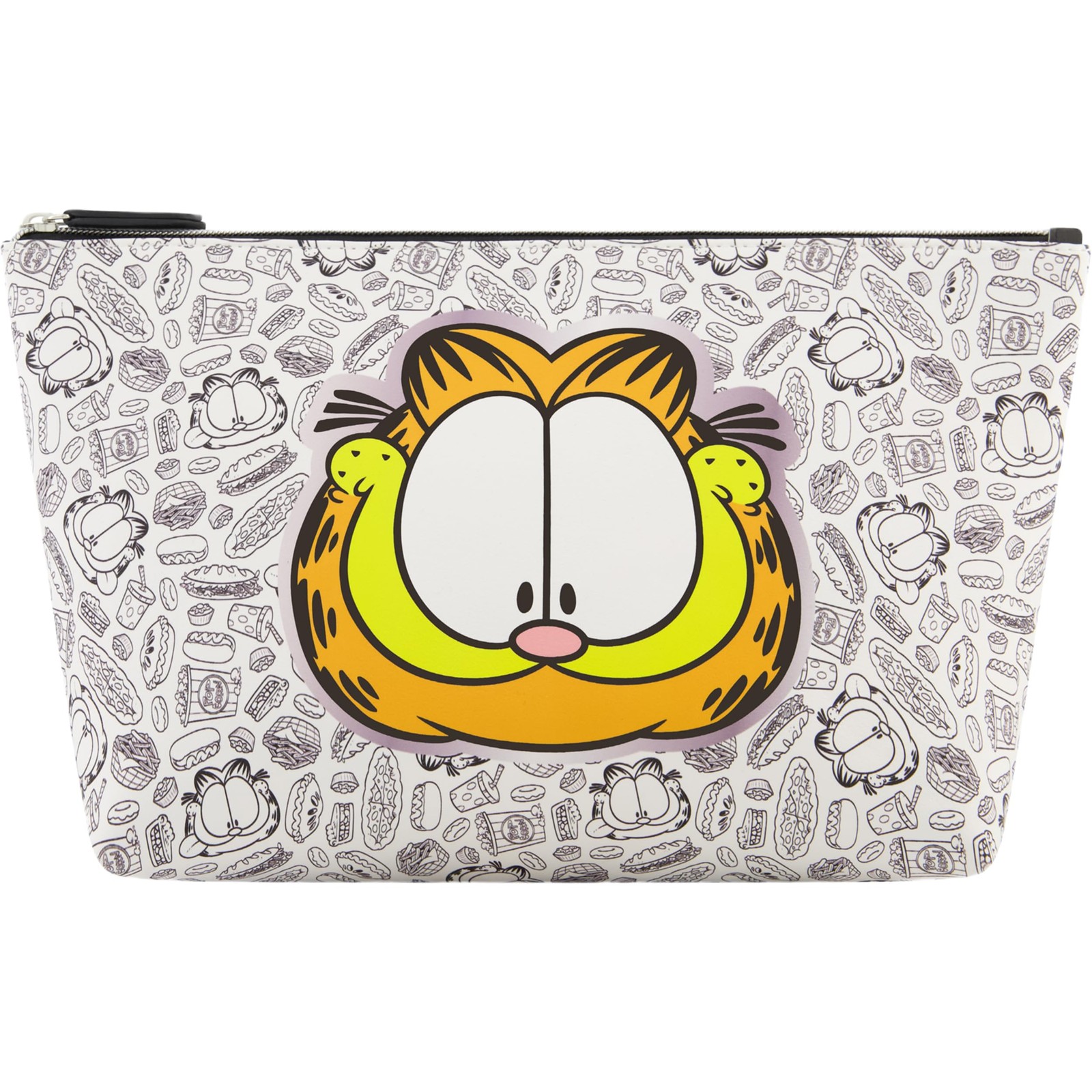 Concept One Garfield Women’s Makeup Bag, Small Travel Cosmetic White/Black