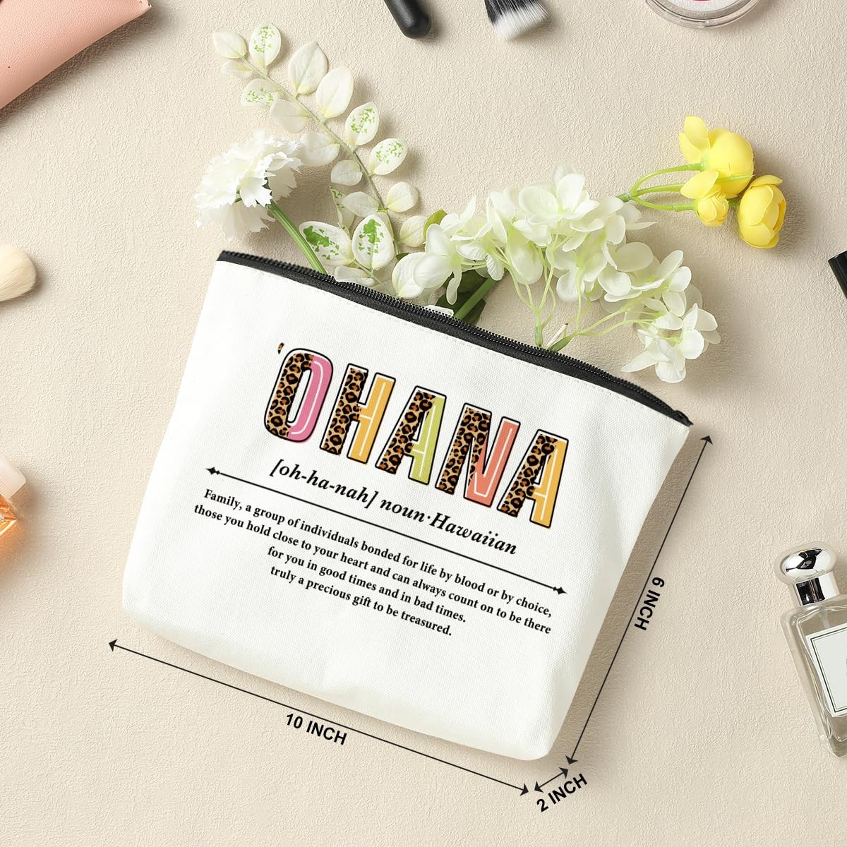 NBIAN 3 PCS Ohana Noun Makeup Bag Family Gifts 10 x 6 inches, 3