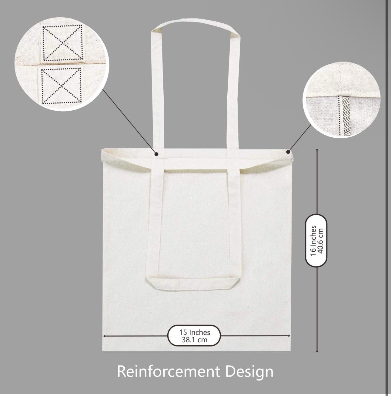 TOPDesign 5 Pack Economical Cotton Tote Bag, Lightweight