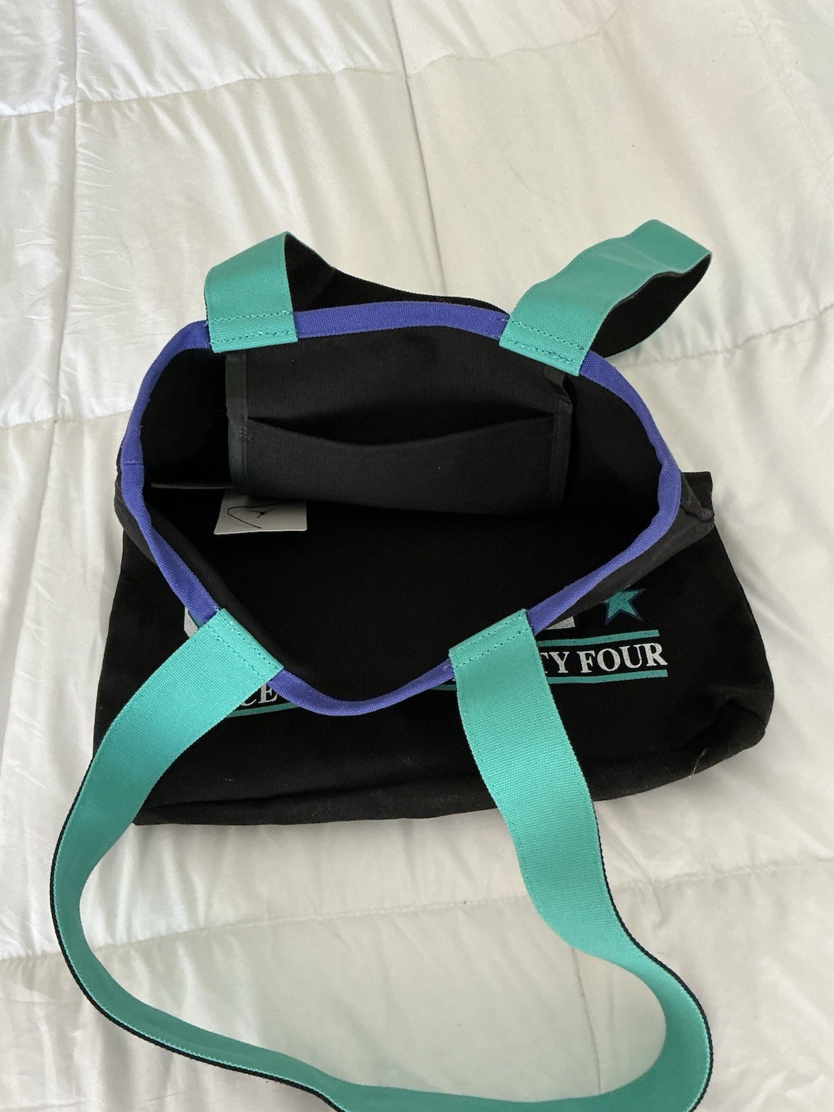 Nike Air Jordan Foldable Canvas Reusable Shopping Bag Black Teal Purple White