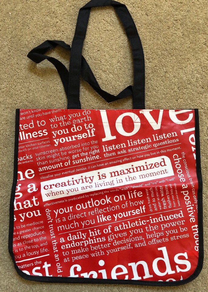 Lululemon Large Red Manifesto Reusable Tote Bag No Snap Open Top