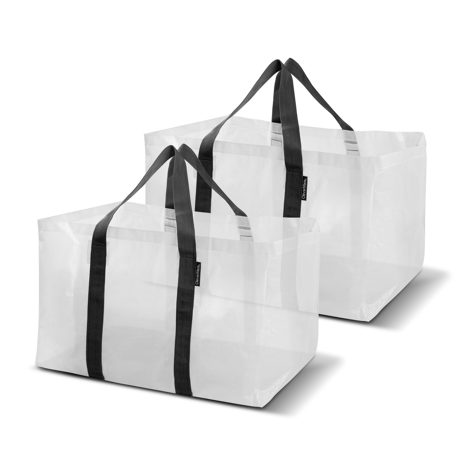 Transparent Reusable Grocery Tote Collapsible Storage Shopping Organizer