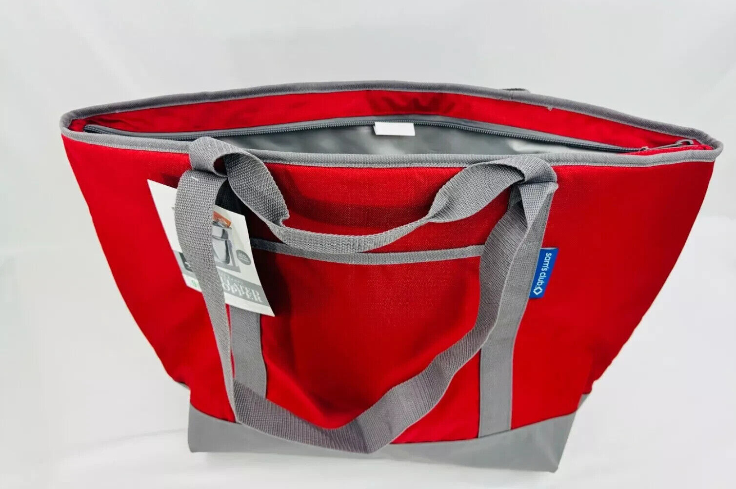 Sams Club Member’s Mark Cooler Tote 25×17 Insulated Shopping Bag Holiday Red NEW