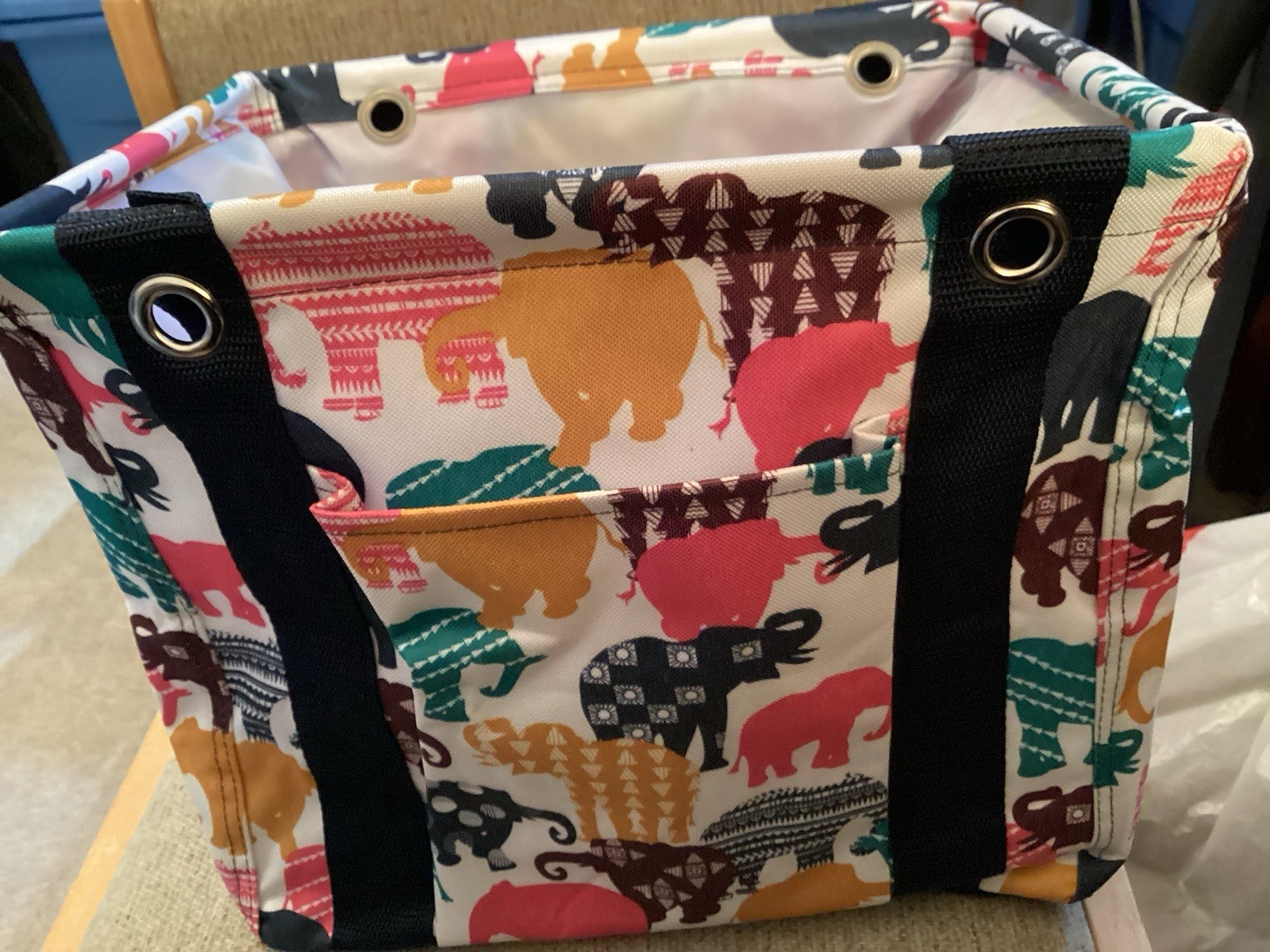 Elephant print Thirty-One Reusable Tote,Foldable,Multicolor.