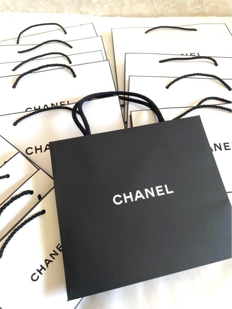 14-Pack of Chanel Classic Black & White Paper Gift Shopping Bags in various size