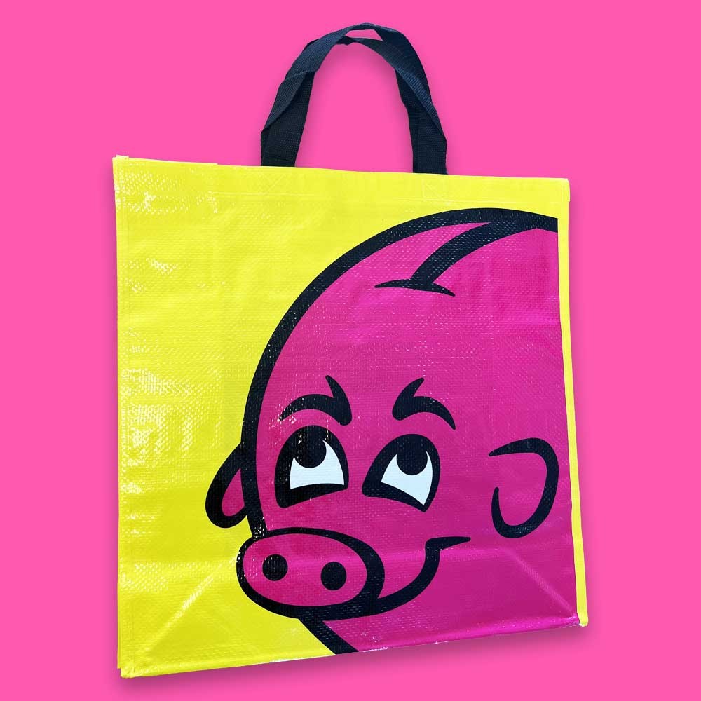 NEW ICELANDIC BONUS PINK PIG GROCERY TOTE BAG – NEW WITH TAG