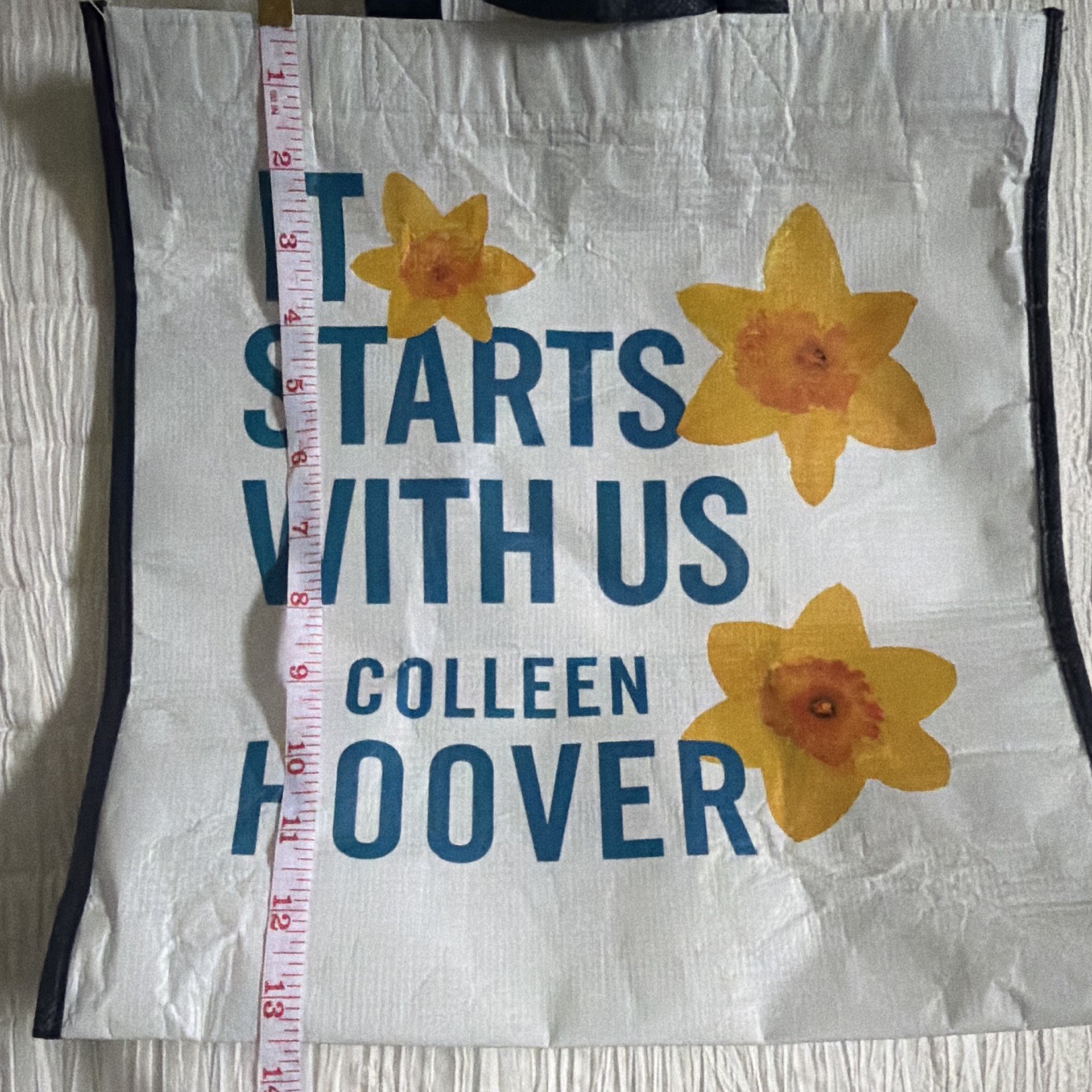 Karma Reusable Floral Tote Bag 13x7x13 inches Colleen Hoover It Ends With Us