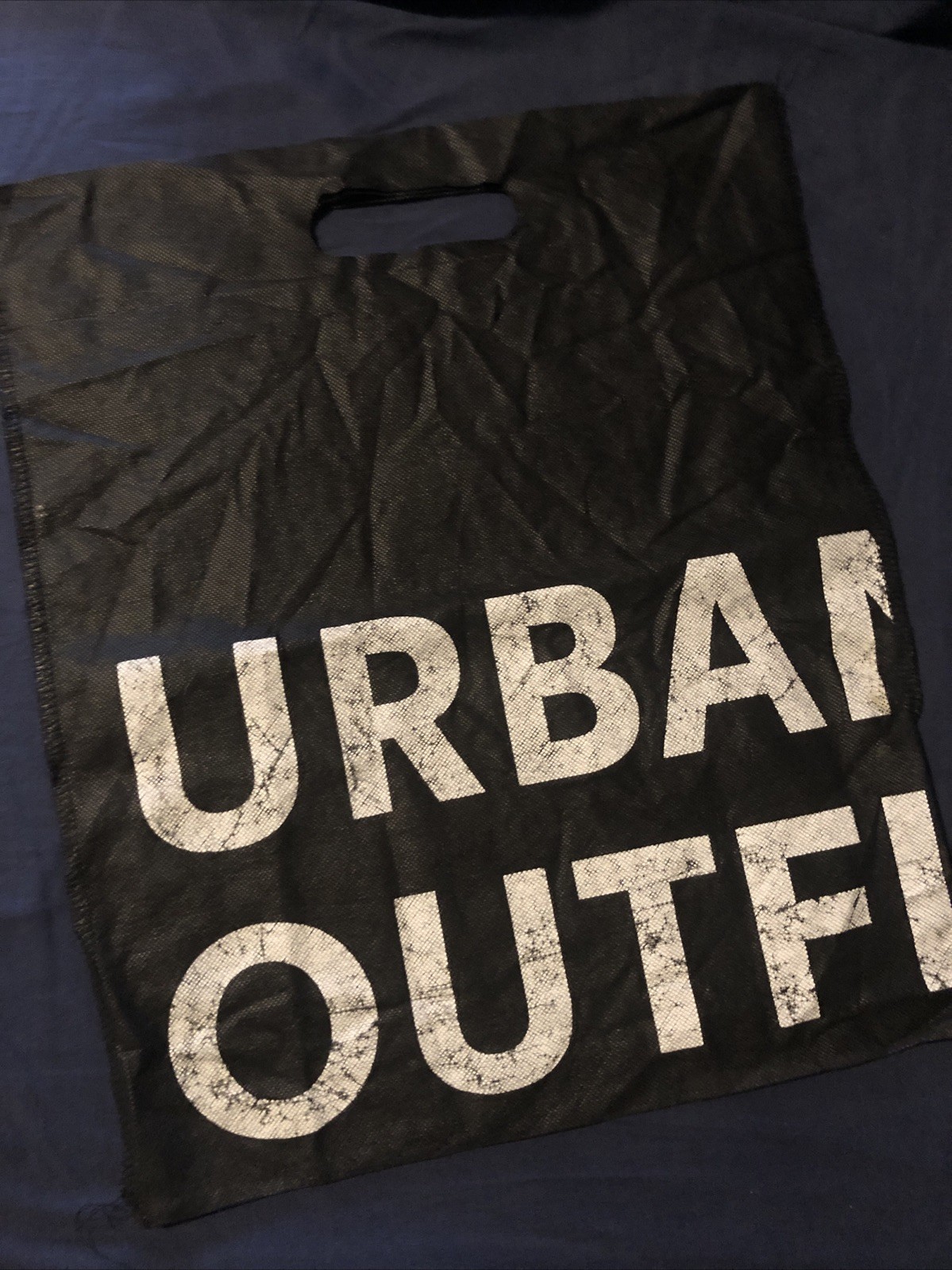 Urban outfitters shopping bag 14 x 17” black mesh logo reusable tote￼ Store logo
