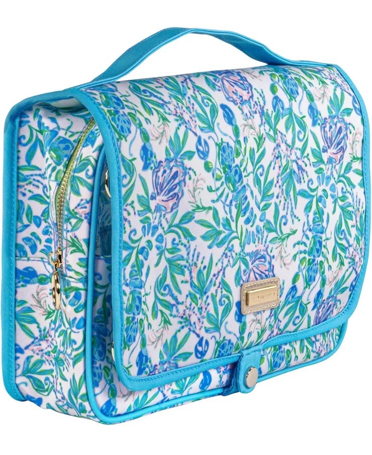 Lilly Pulitzer Travel Toiletry Bag with Handle, Pockets, and Zipper, Hanging…
