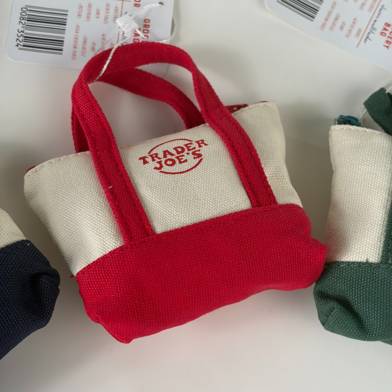 Set of 3 Trader Joe’s Canvas Micro Tote With Storage Bag 2025 Christmas Limited