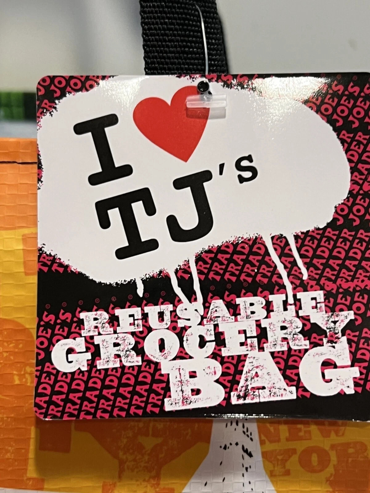 New TRADER JOE’S “I ❤️ TJ’s” Reusable Shopping Bag /Tote 6 Gal