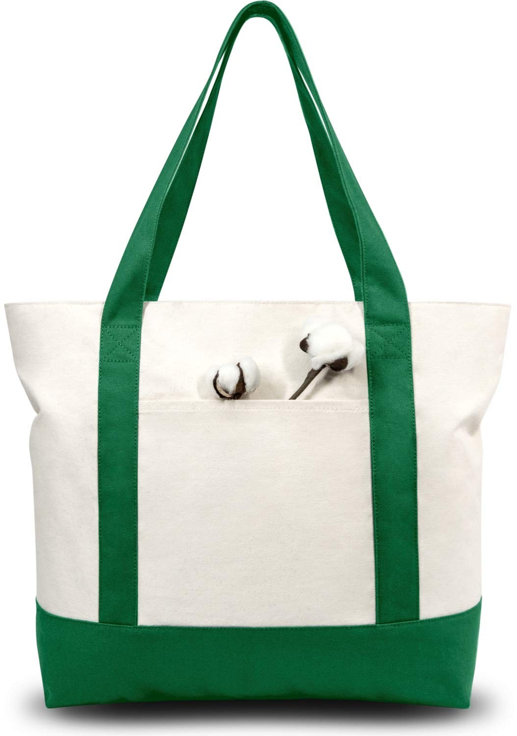 1-Pack Canvas Tote Bag with an External Pocket, Reusable Grocery Shopping Bag…