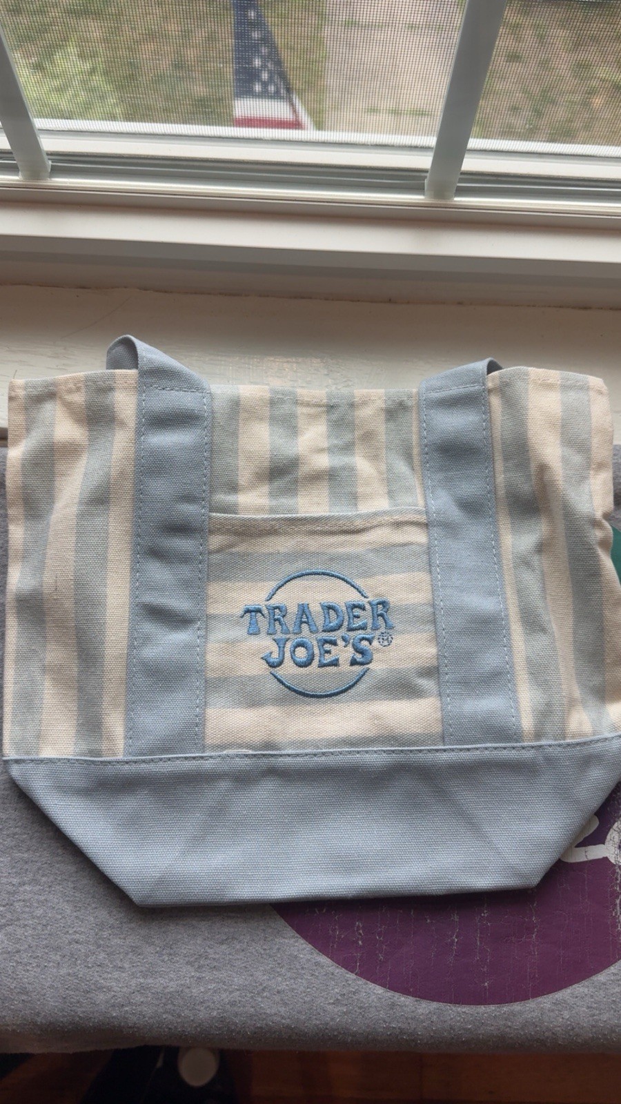 Trader Joe’s Mini Pastel Stripe Canvas Tote Bag Limited Edition Set Of 4 ✅✨