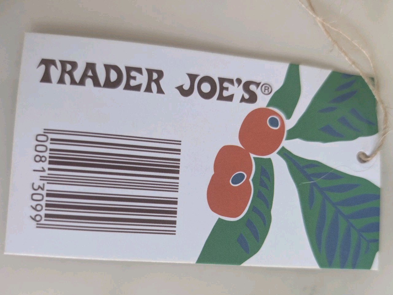 Trader Joe’s Authentic Jute Bag with Cotton Handle “Coffee Beans” NWT