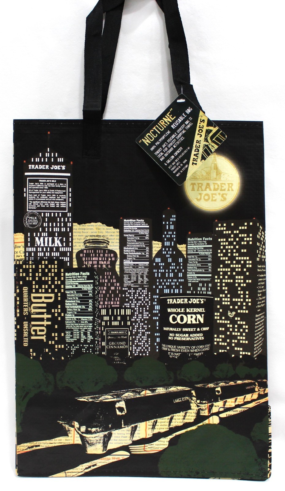 Trader Joe’s Reusable Bag Shopping Tote NOCTURNE NIGHT MOON