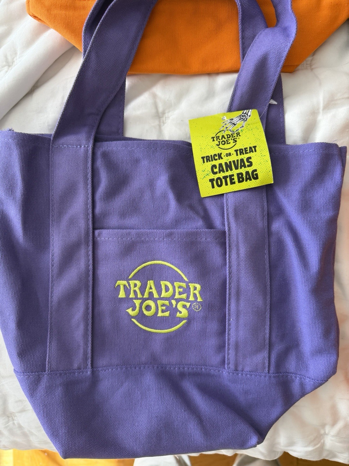 Trader Joes Totes Mini Halloween Canvas Tote Bag Set of 4 2025