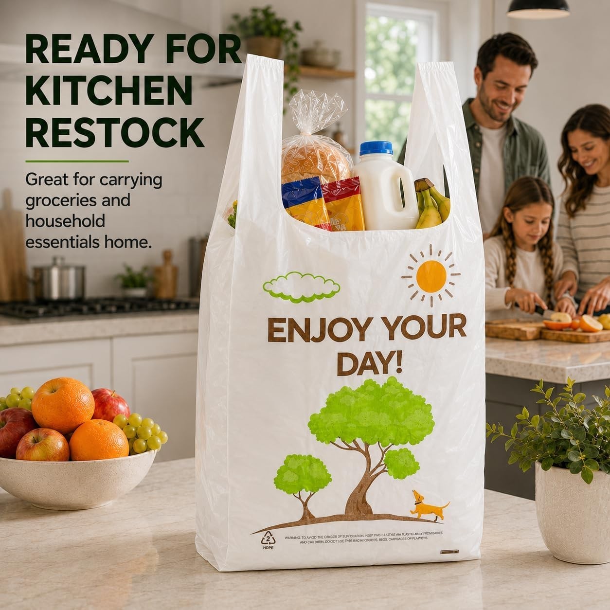 Versatile White Plastic Thank You Bags – 150PCS Bulk, 11”x6”x21” Dimensions