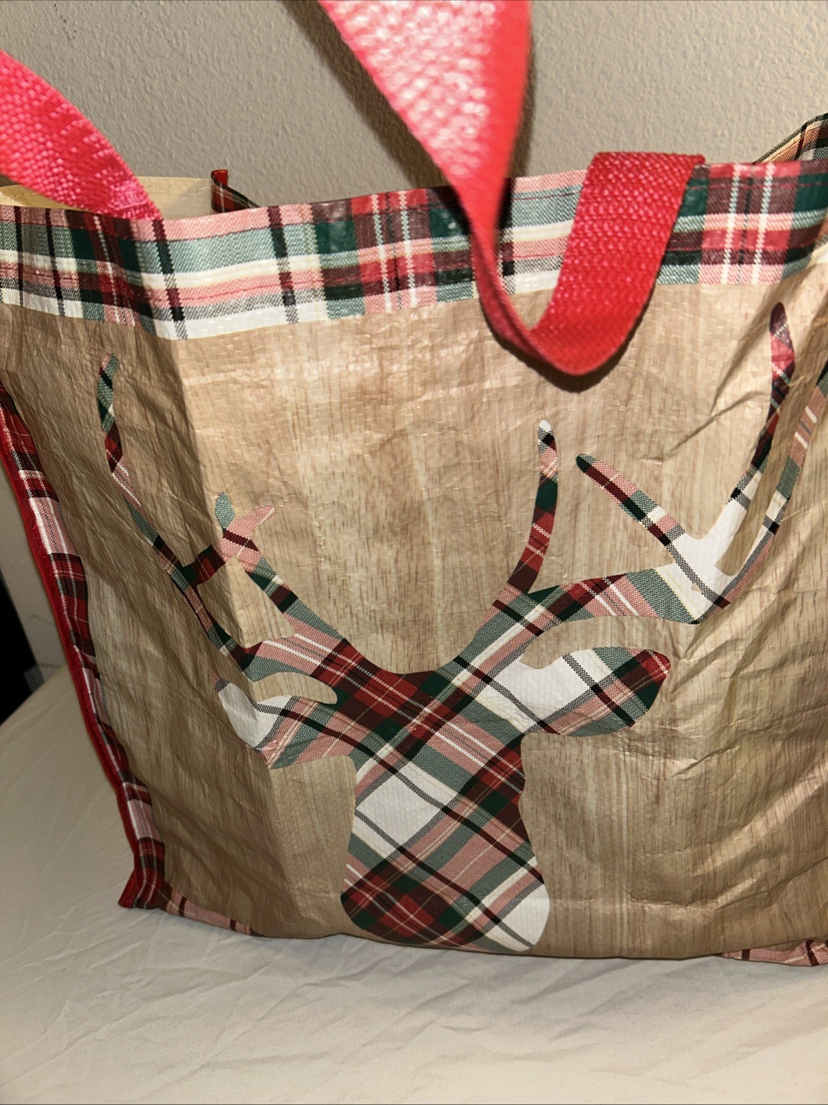 19×17.5 Christmas Reindeer Themed Marshalls Reusable Shopping Tote Bag