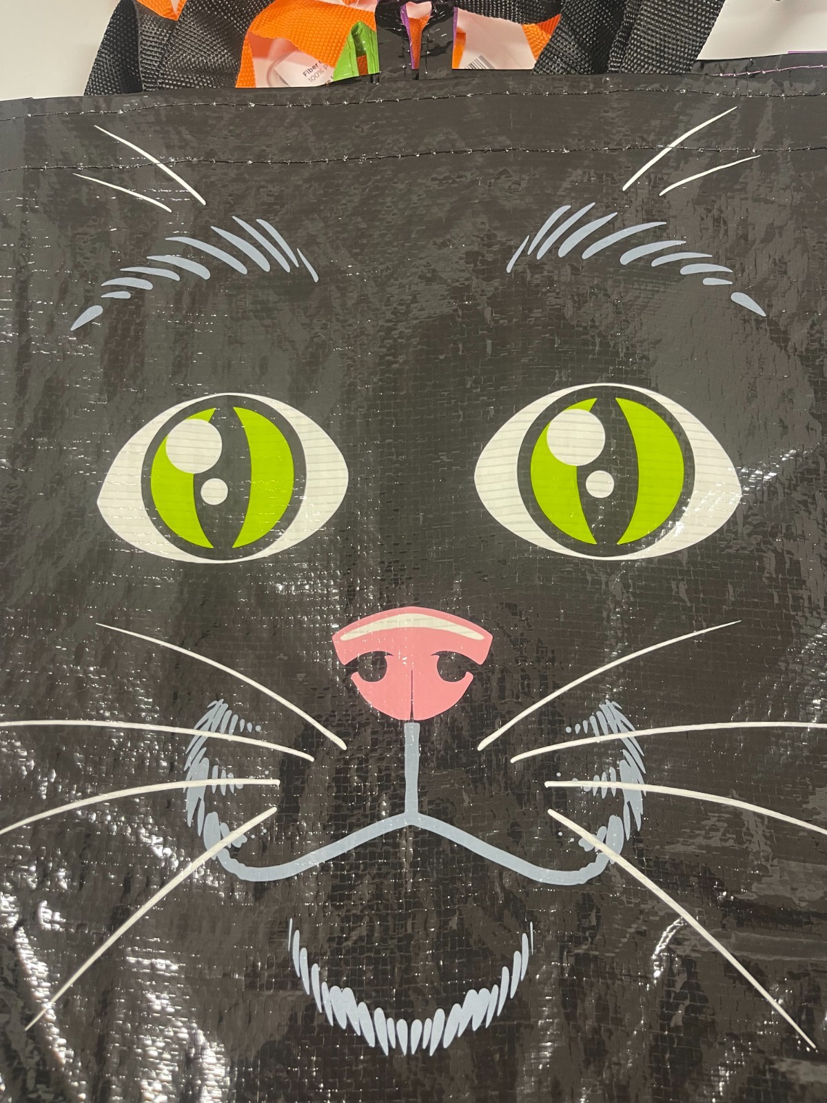 Reusable Halloween Tote Bags 12.5×14.17×3.94 In Cat, Pumpkin, Skeleton, Treat