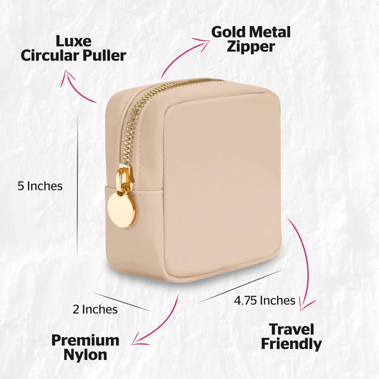 Small Makeup Bag for Purse, Purse Organizer, Pouch Sand